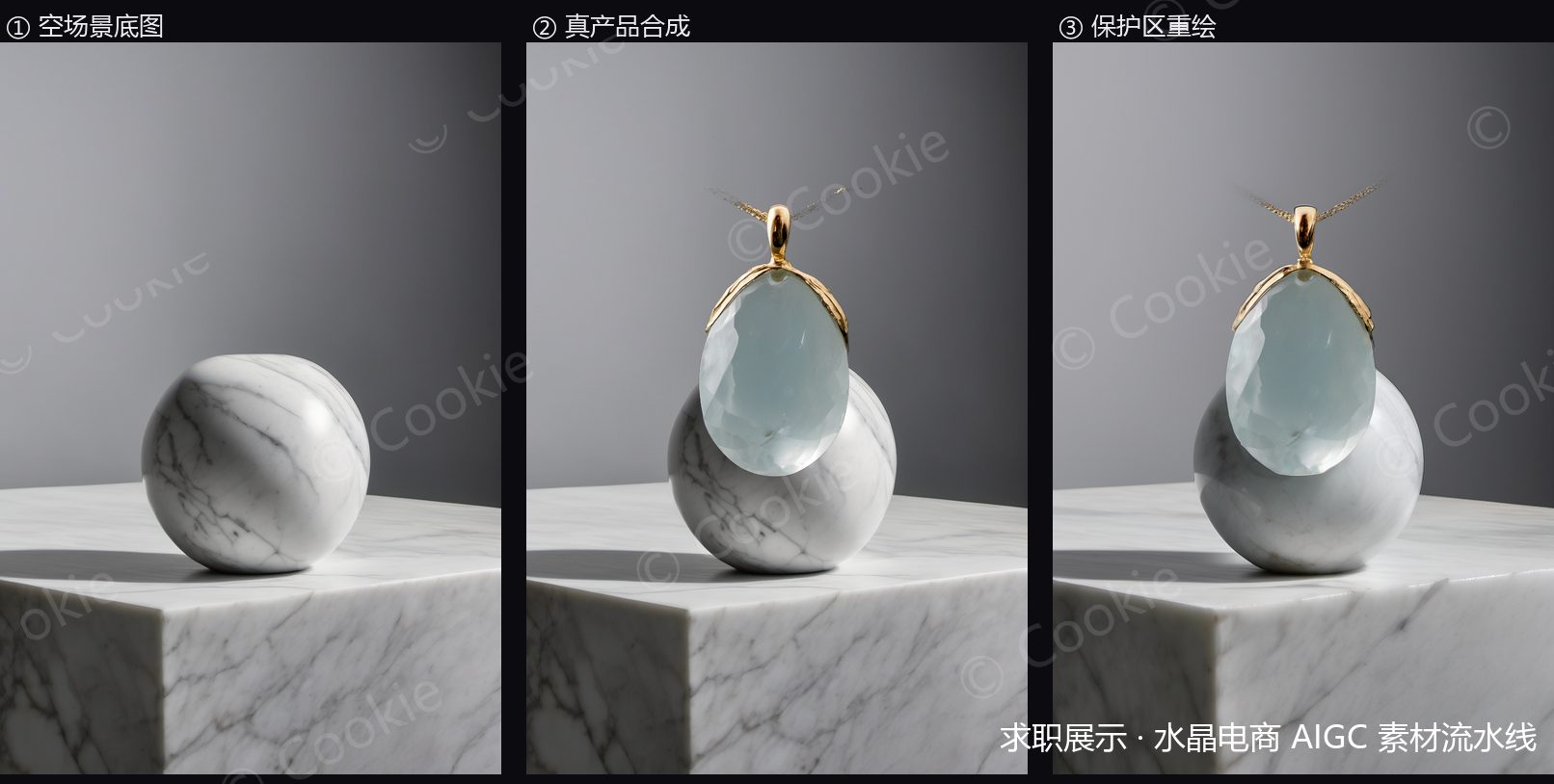 底图 / 合成 / 重绘 三段对照